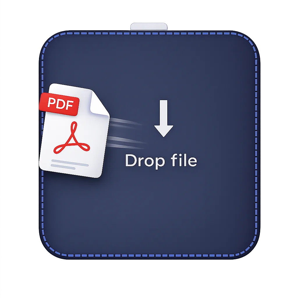 DropFile icon: a PDF file dropping into the DropFile drop zone.