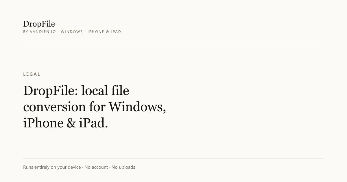 DropFile End User License Agreement | VanDien.io
